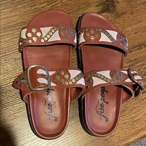 Free People Brown Studded Sandals